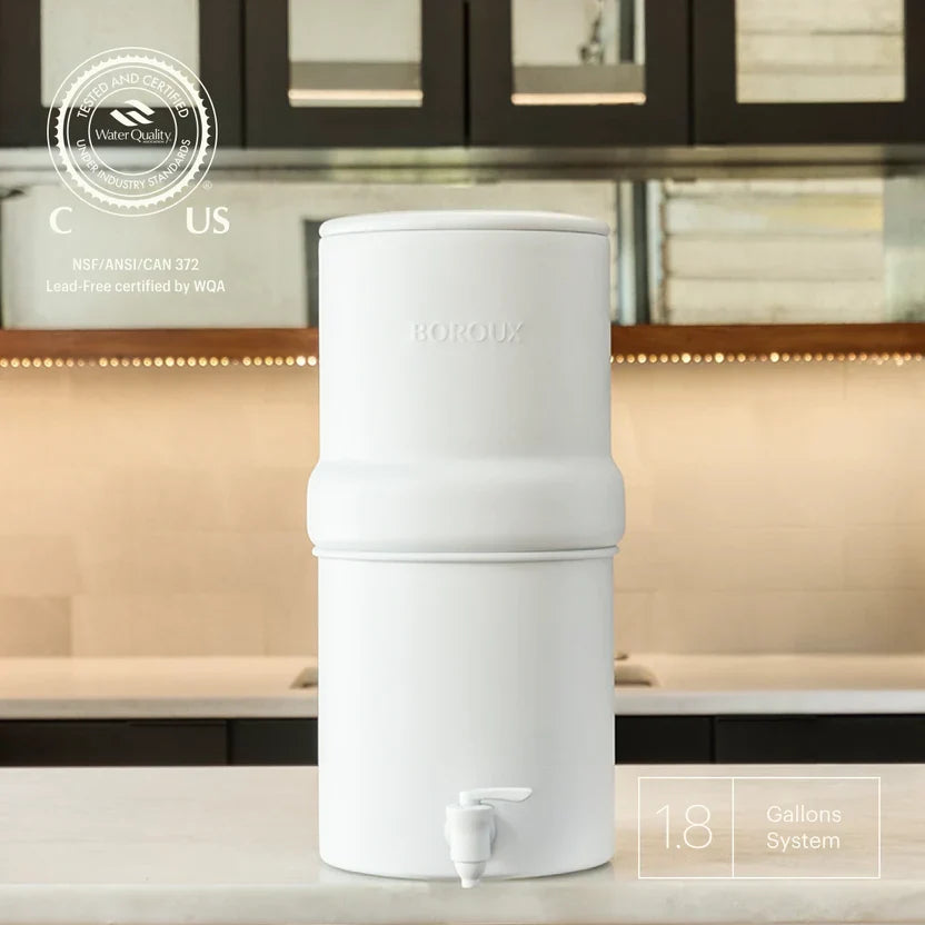 BOROUX Legacy™ Compact Water Filter System — White variant